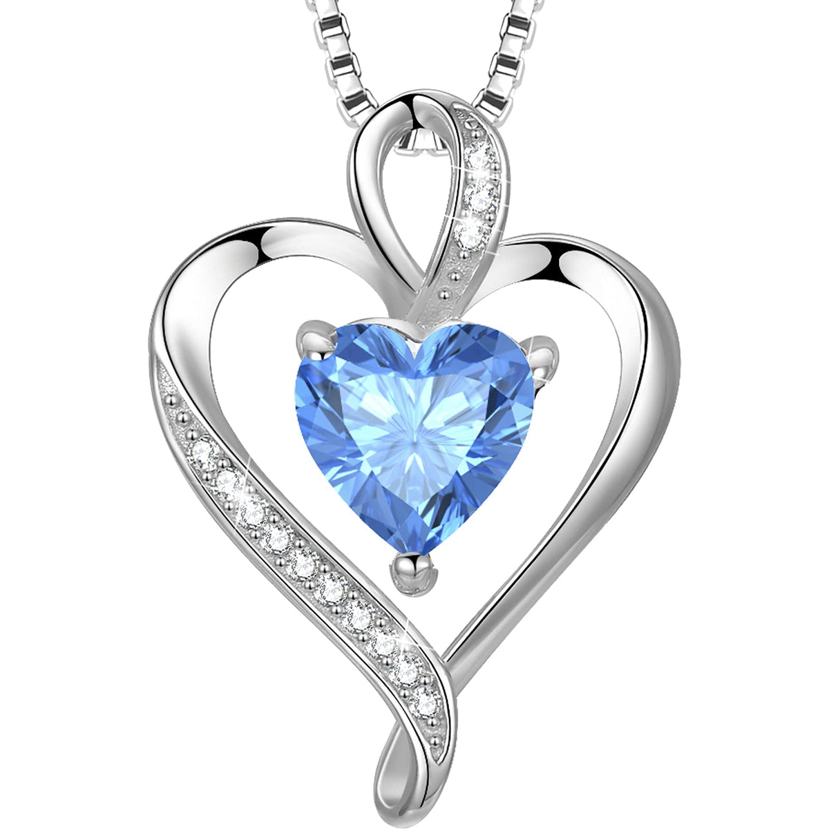 LAVUMO Heart Necklace for Women 925 Sterling Silver Love Pendant Jewellery