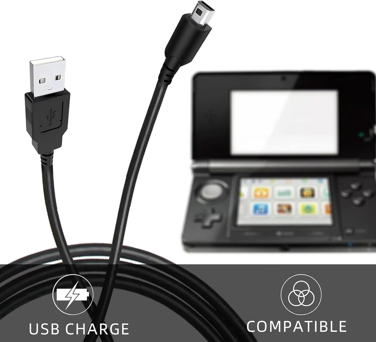 Nintendo DSi/DSi XL / 3DS / 3DS XL USB Power Charging/Charger Cable