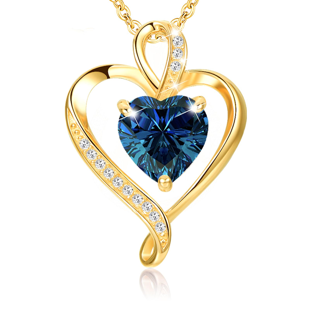 LAVUMO Heart Necklace for Women 925 Sterling Silver Love Pendant Jewellery