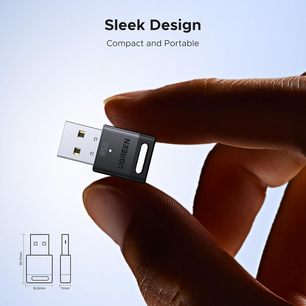 UGREEN Bluetooth 6.0 Adapter, USB Bluetooth Dongle for PC, Plug & Play