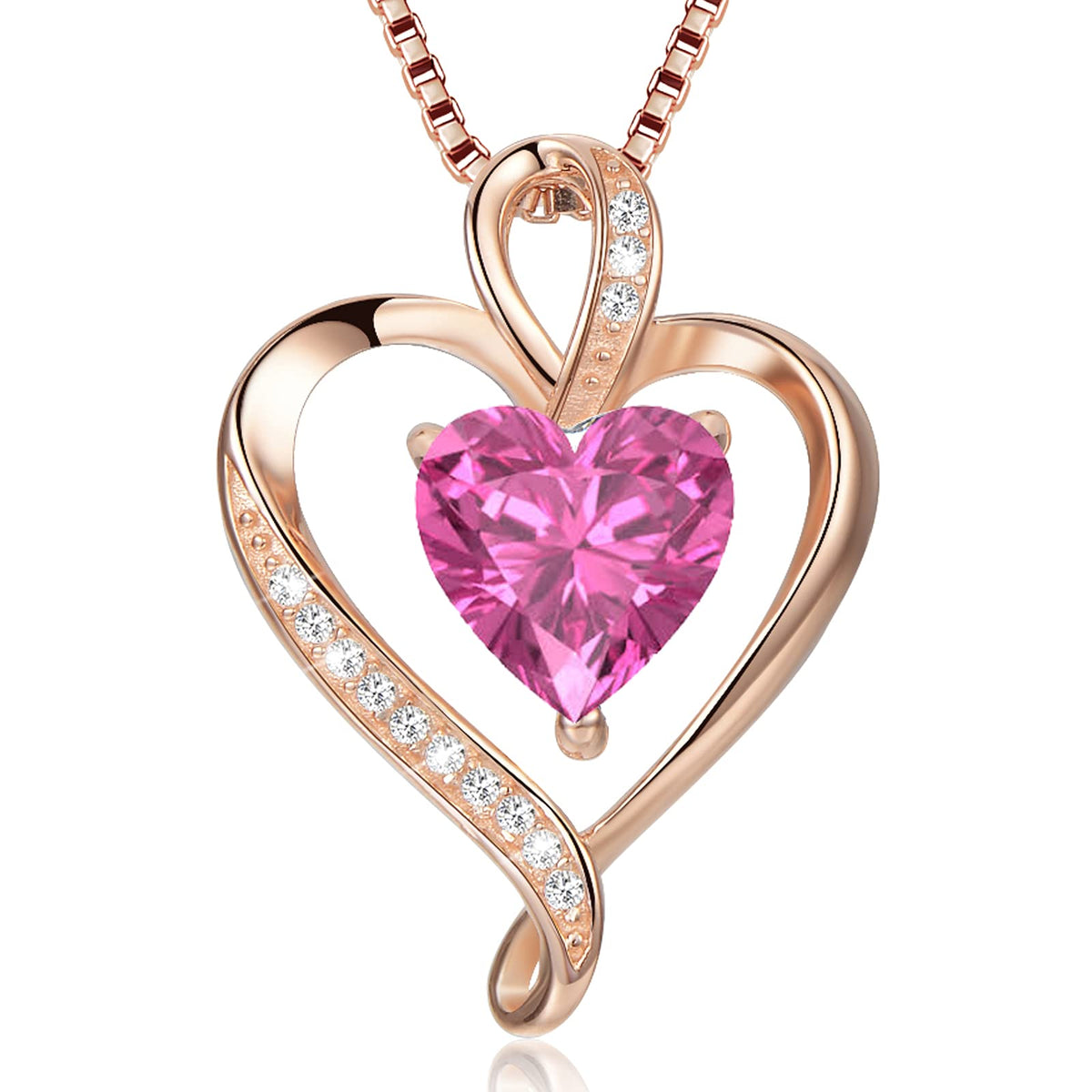 LAVUMO Heart Necklace for Women 925 Sterling Silver Love Pendant Jewellery
