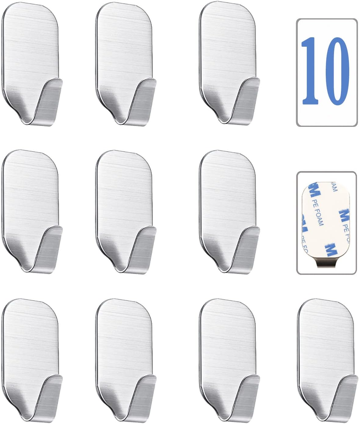 10 Pack Small Sticky Hooks for Hanging
