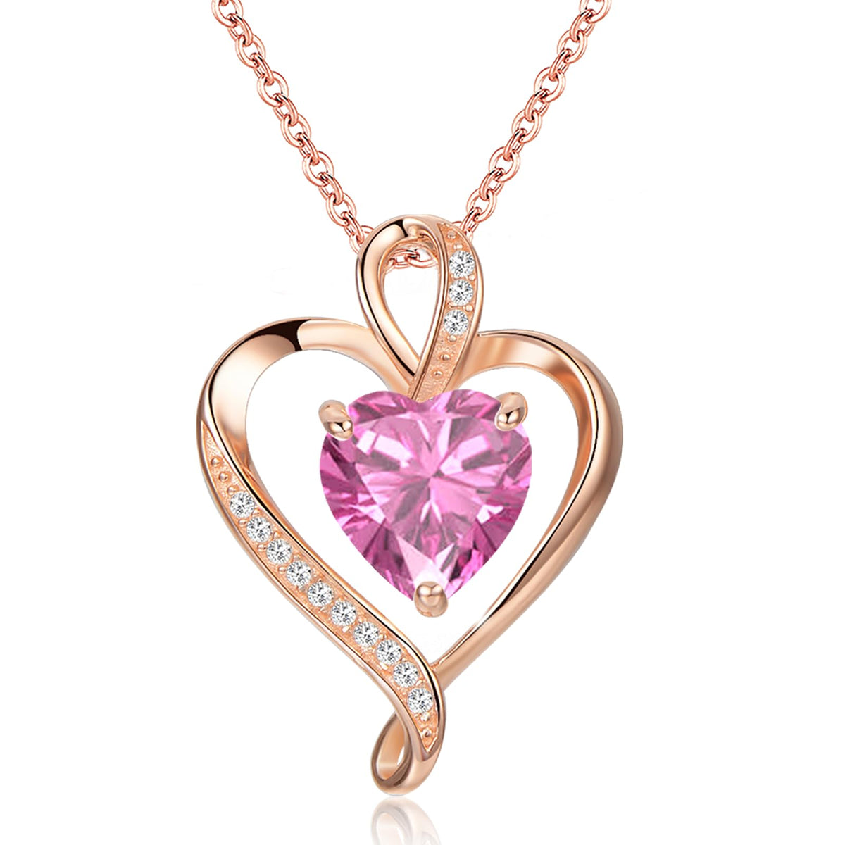 LAVUMO Heart Necklace for Women 925 Sterling Silver Love Pendant Jewellery