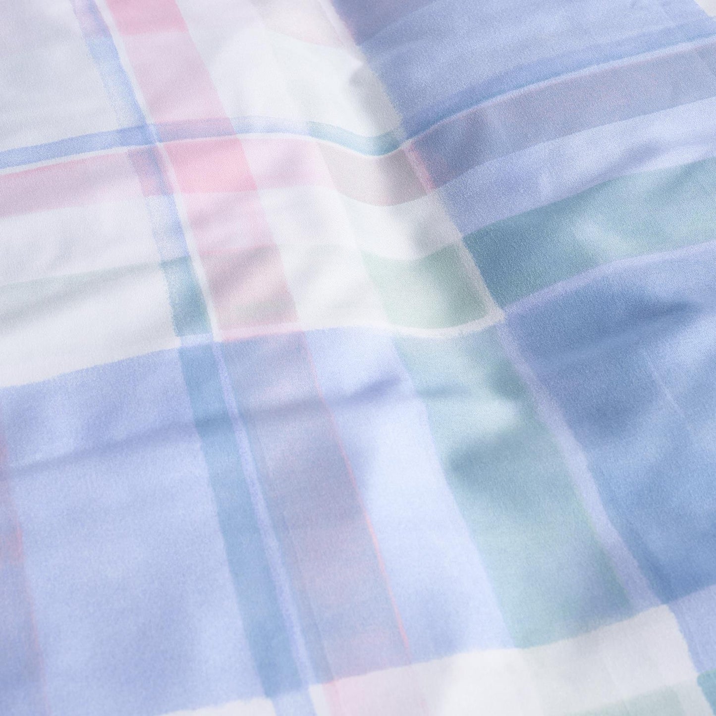 OHS Watercolour Bedding Set Check Microfibre Duvet Cover with Pillowcase