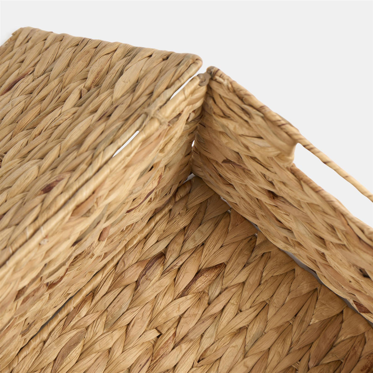 Natural Storage Cube Folding Rope Organiser Woven Wicker Hamper Strong Eco Box