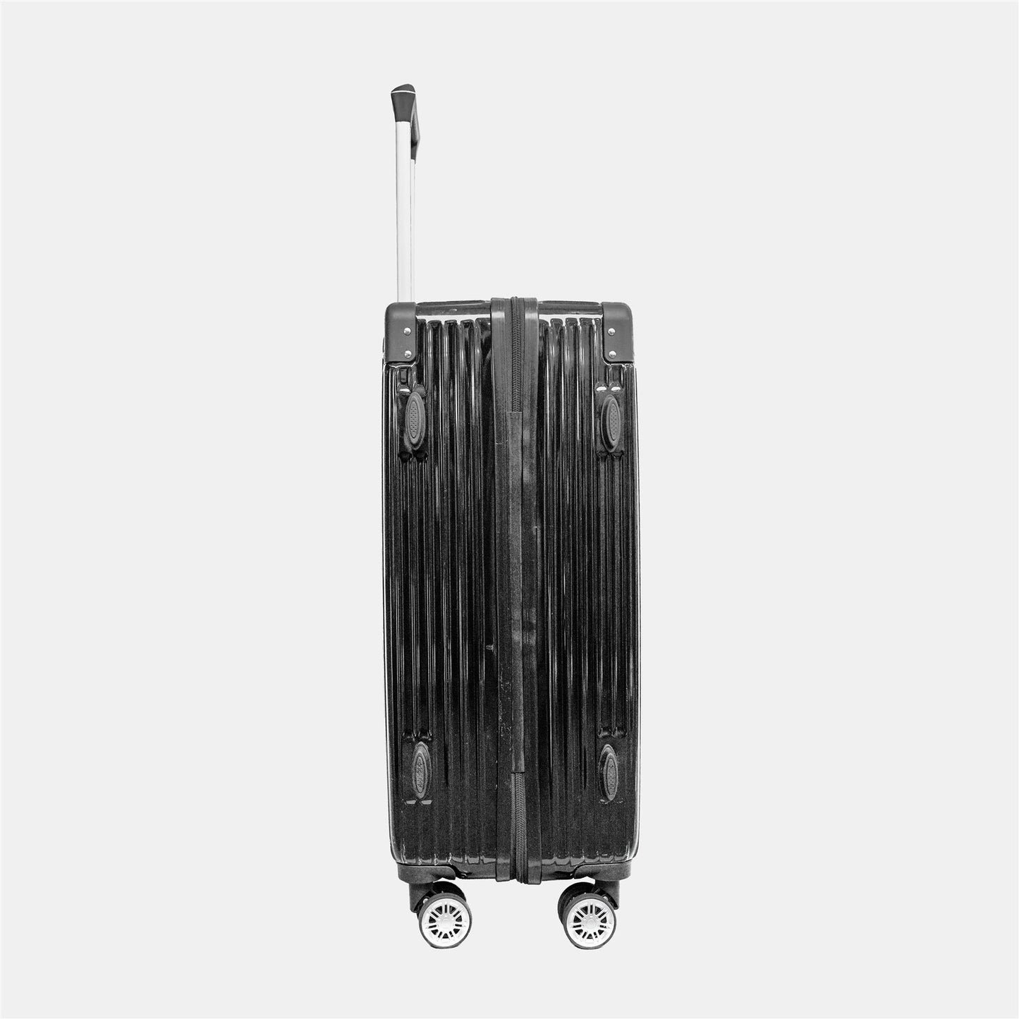 OHS Metallic Effect Suitcase Set 3-Piece Hard Shell Luggage 4 Wheel ABS