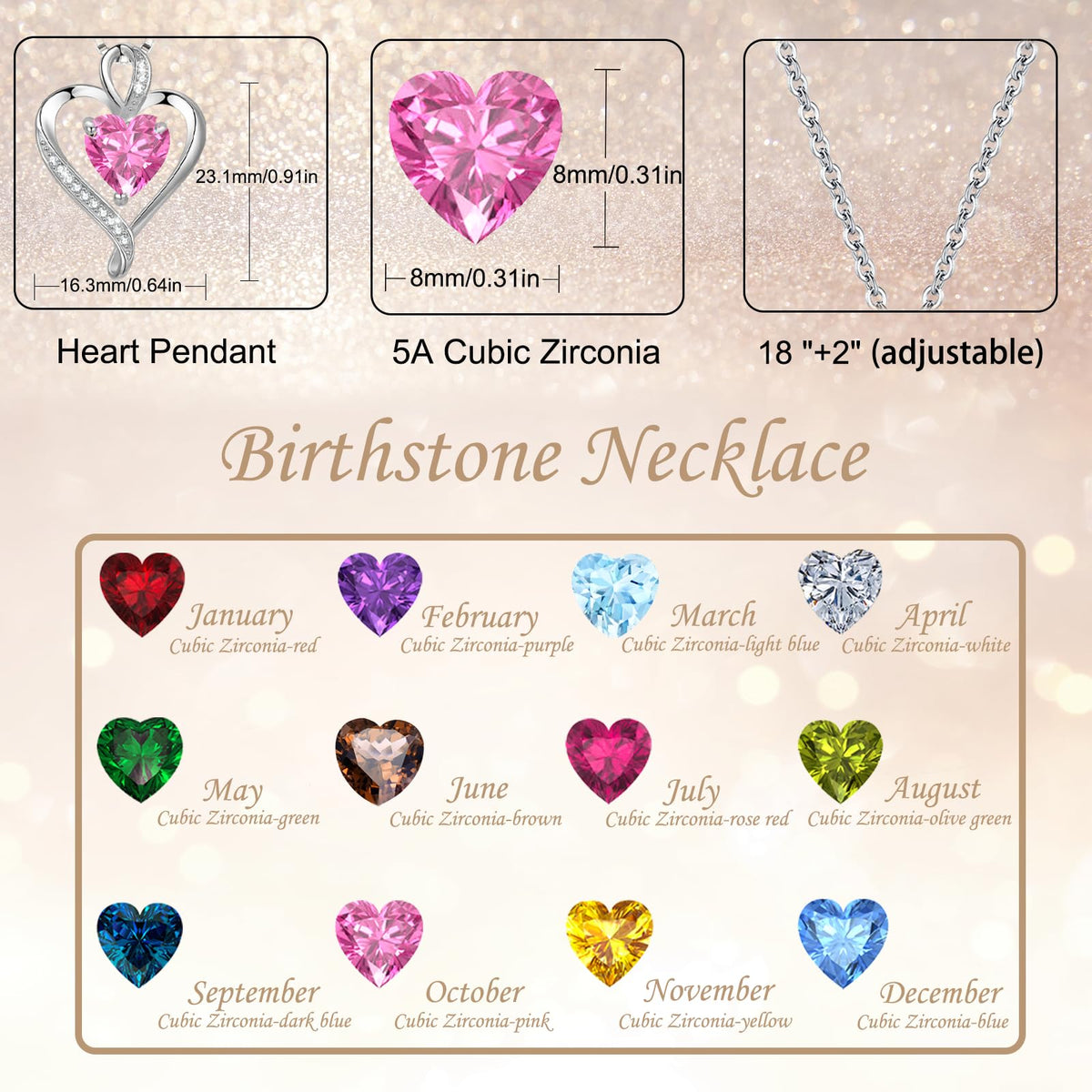 LAVUMO Heart Necklace for Women 925 Sterling Silver Love Pendant Jewellery