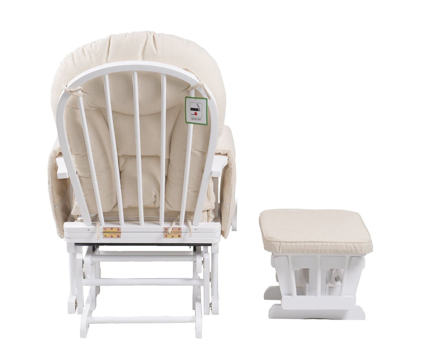 Kidzmotion Sereno Nursing Glider maternity rocking chair with glide lock and footstool … (White)