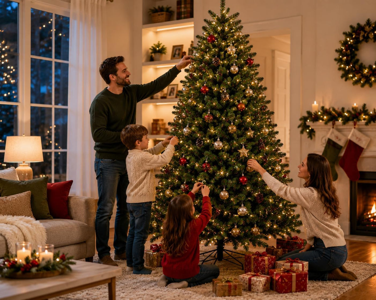 6ft (1.83M) Artificial Christmas Tree, Realistic Green with Metal Stand