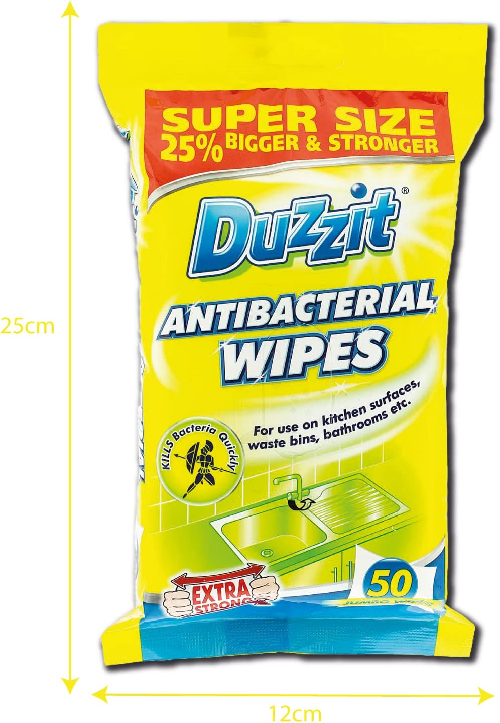 Duzzit Antibacterial Wipes, Pack Of 50