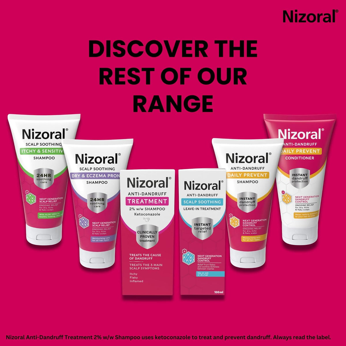 Nizoral Anti-Dandruff Treatment Shampoo, 1x100ml Bottle