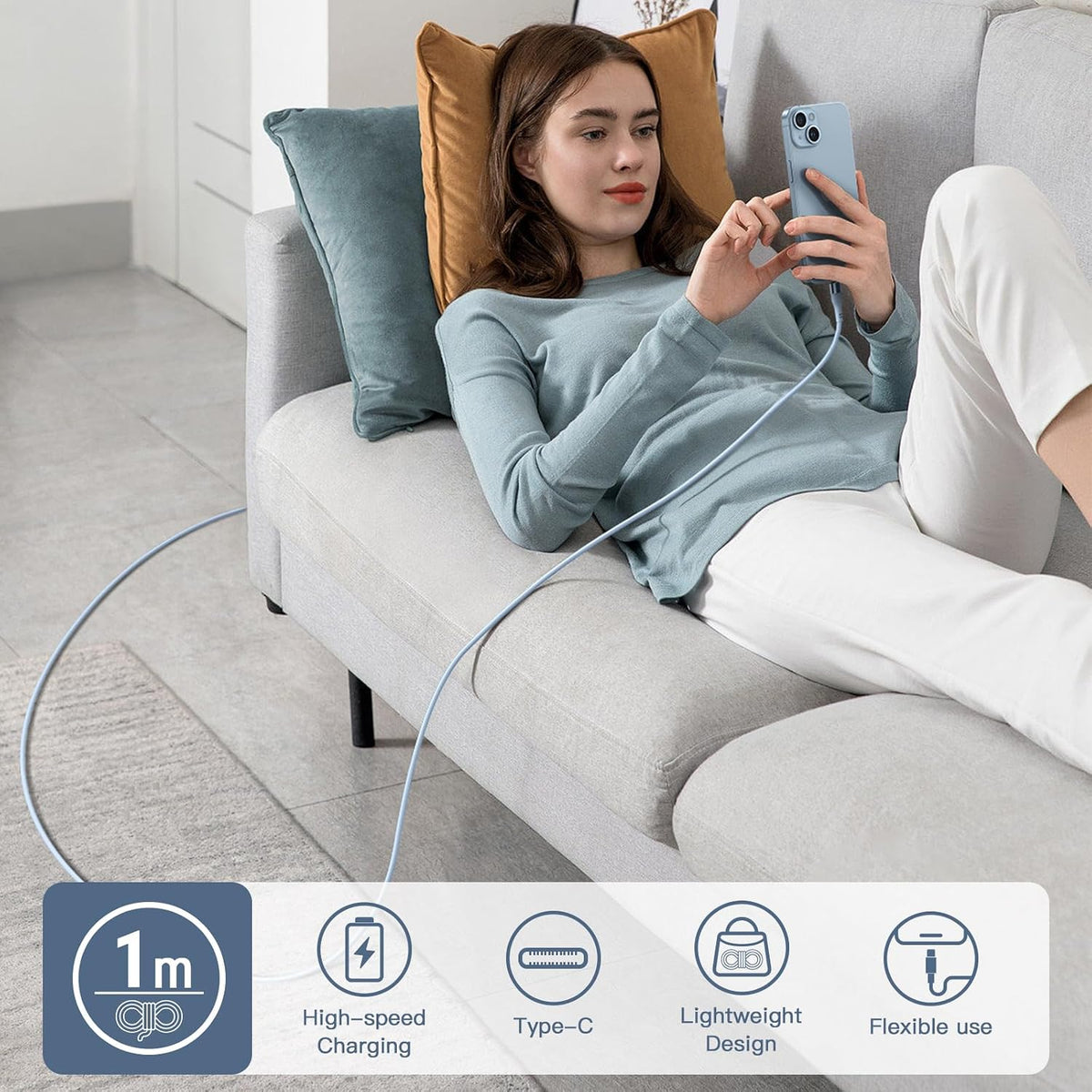 Nebite USB to USB C Cable 3PACK 3FT/1M USB C Charger Cable
