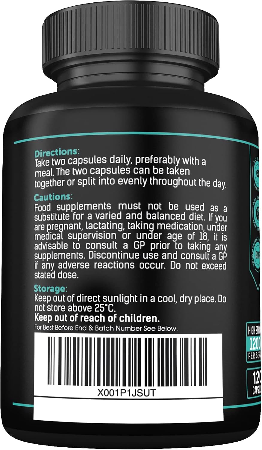 Magnesium Glycinate Supplements 1500mg & Vitamin B6-120 High Strength Capsules - 1500mg of Magnesium Providing 315mg Elemental Magnesium (Bisglycinate) - Pure Active Ingredient