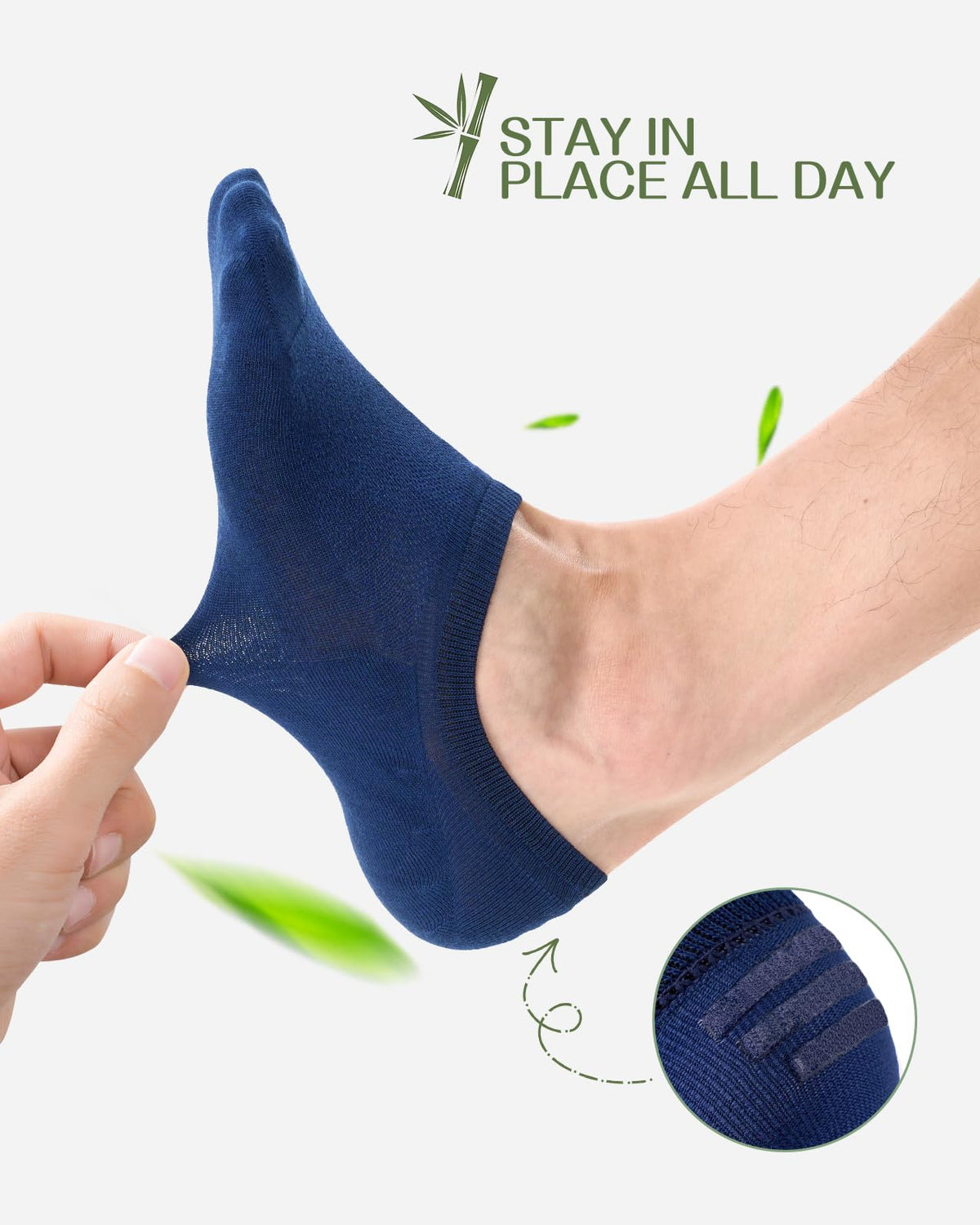 Cirorld Bamboo No Show Socks for Men & Women, 6 Pairs, Non-Slip