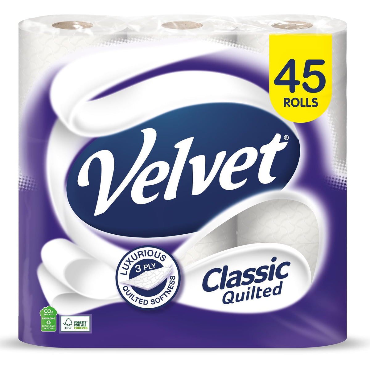 Velvet Classic Quilted Toilet Tissue 24 Standard Rolls