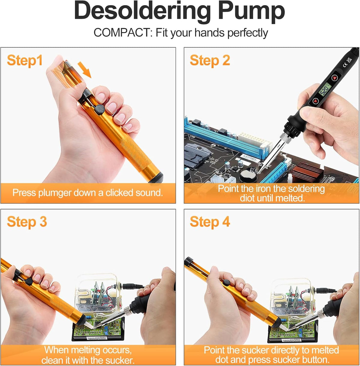 Soldering Iron Kit 80W LCD Adjustable Temp 180-520°C Welding Tool,Black
