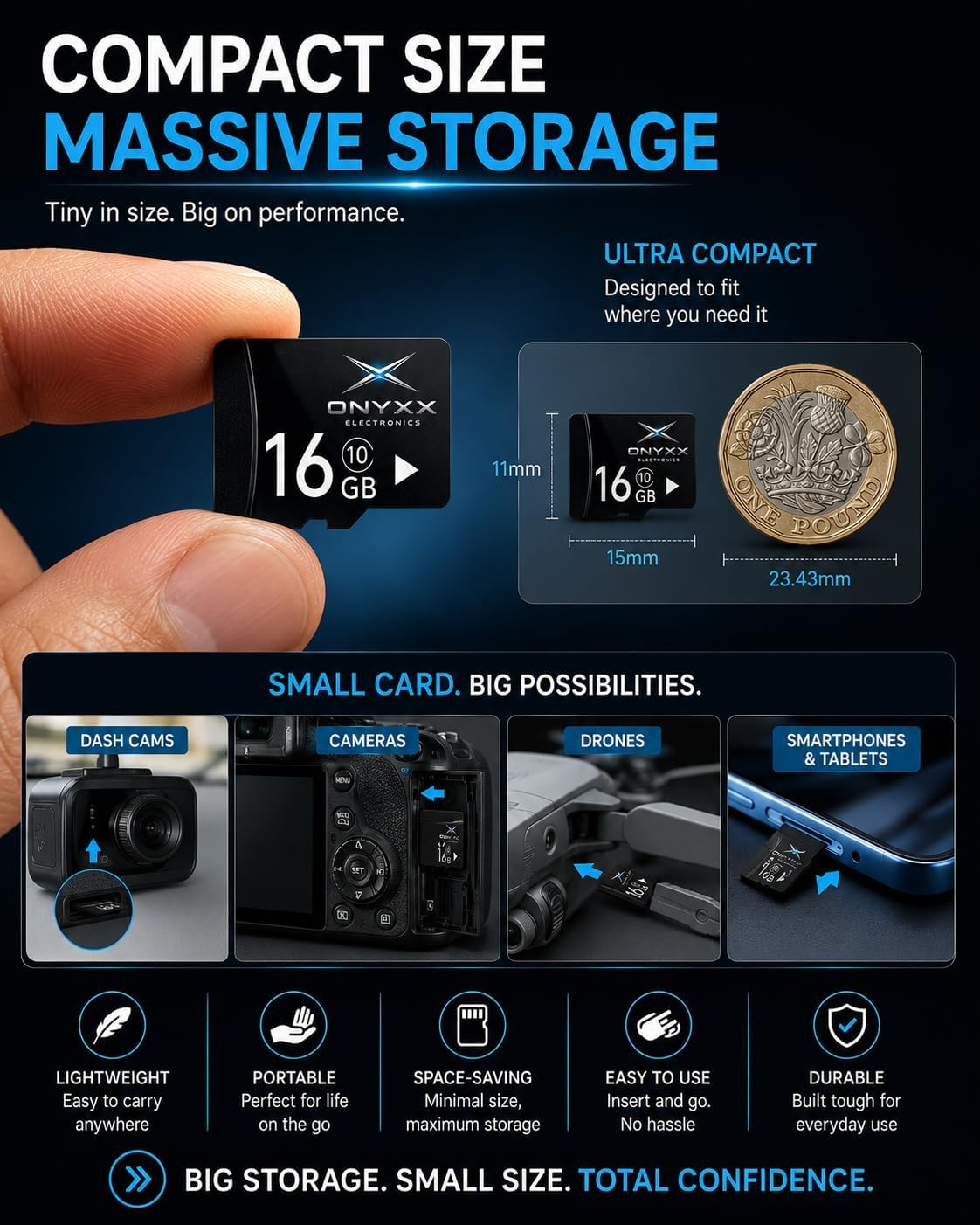 16GB Micro SD Card Class 10 High Speed Memory Card TF Card for Smartphone, Camera, Tablet, Dash Cam, Speaker, Android Devices, HD Video Recording & Data Storage