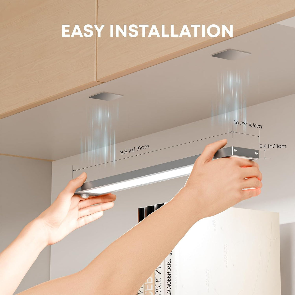 LROLTEF Under Cabinet Wardrobe Motion Sensor Lights Dimmable 21cm 1500mAh