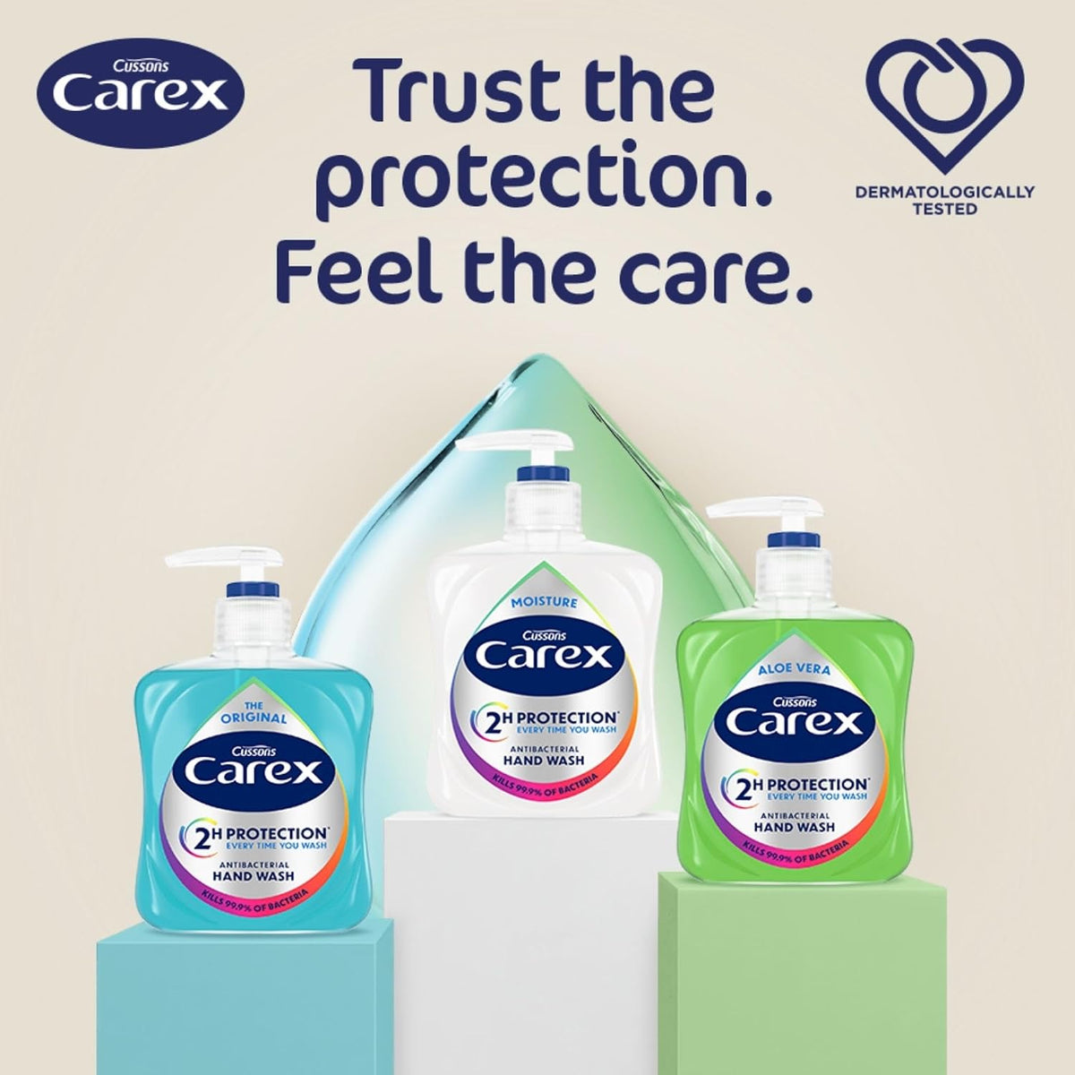 Carex 2 Hour Protection Antibacterial Moisture Hand Wash Refills, Liquid Hand Soap Eco Refill for Homes & Businesses, Caring Hand Wash, Bulk Buy, Pack of 3 x 1 litre
