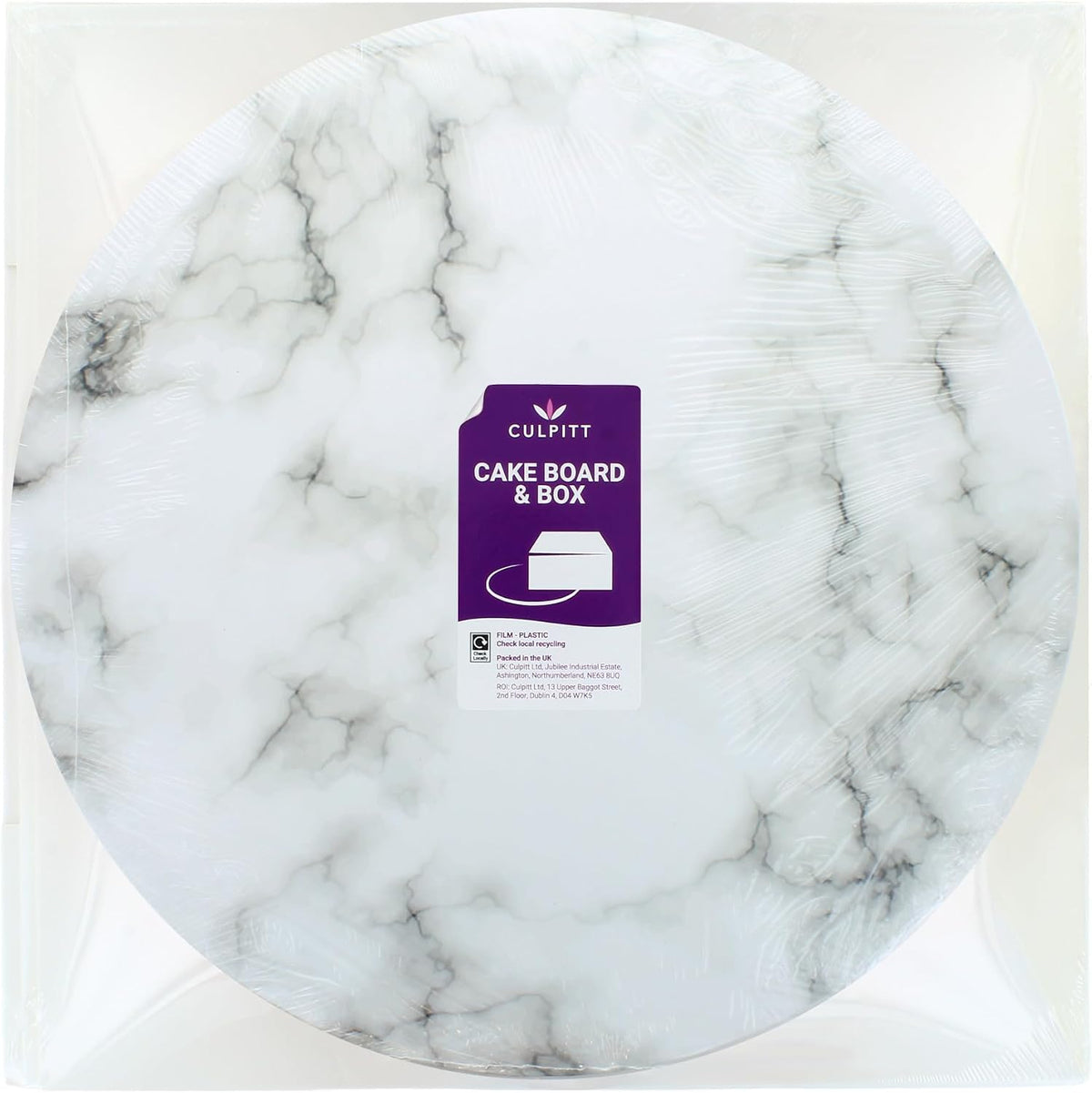 Culpitt 8" (20cm) Marble Print Masonite Board & Extra Tall Box Set