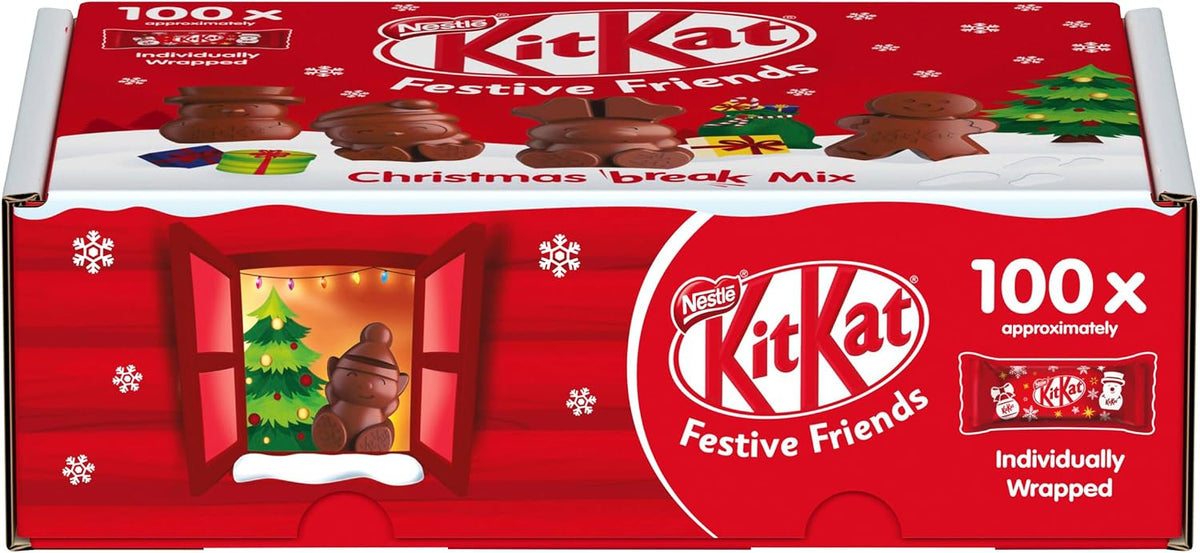 KitKat Christmas Friends Chocolate Figures Bulk Box, 100 Pieces, 820g
