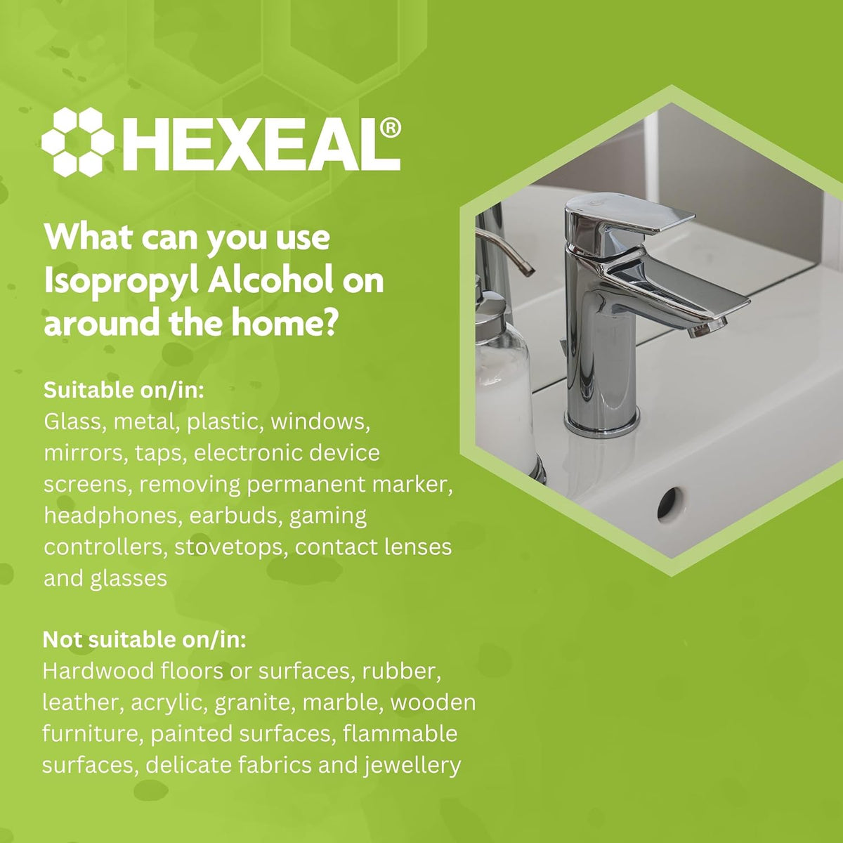 Hexeal 99.9% Isopropyl Alcohol 500ml – IPA for Sanitising & Cleaning