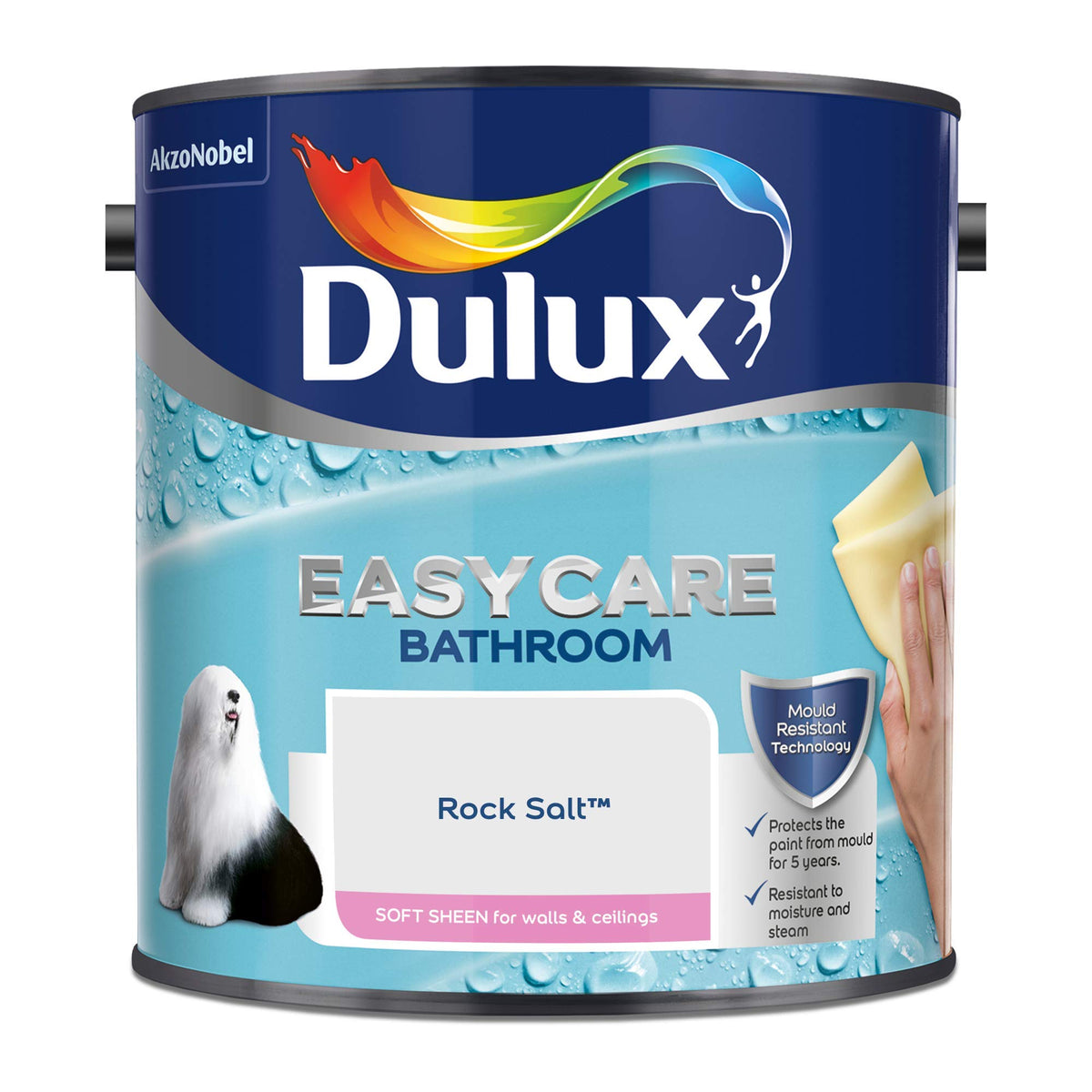 Dulux 5275836 Easycare Bathroom Soft Sheen Emulsion Paint For Walls And Ceilings - Mossy Stone 2.5L