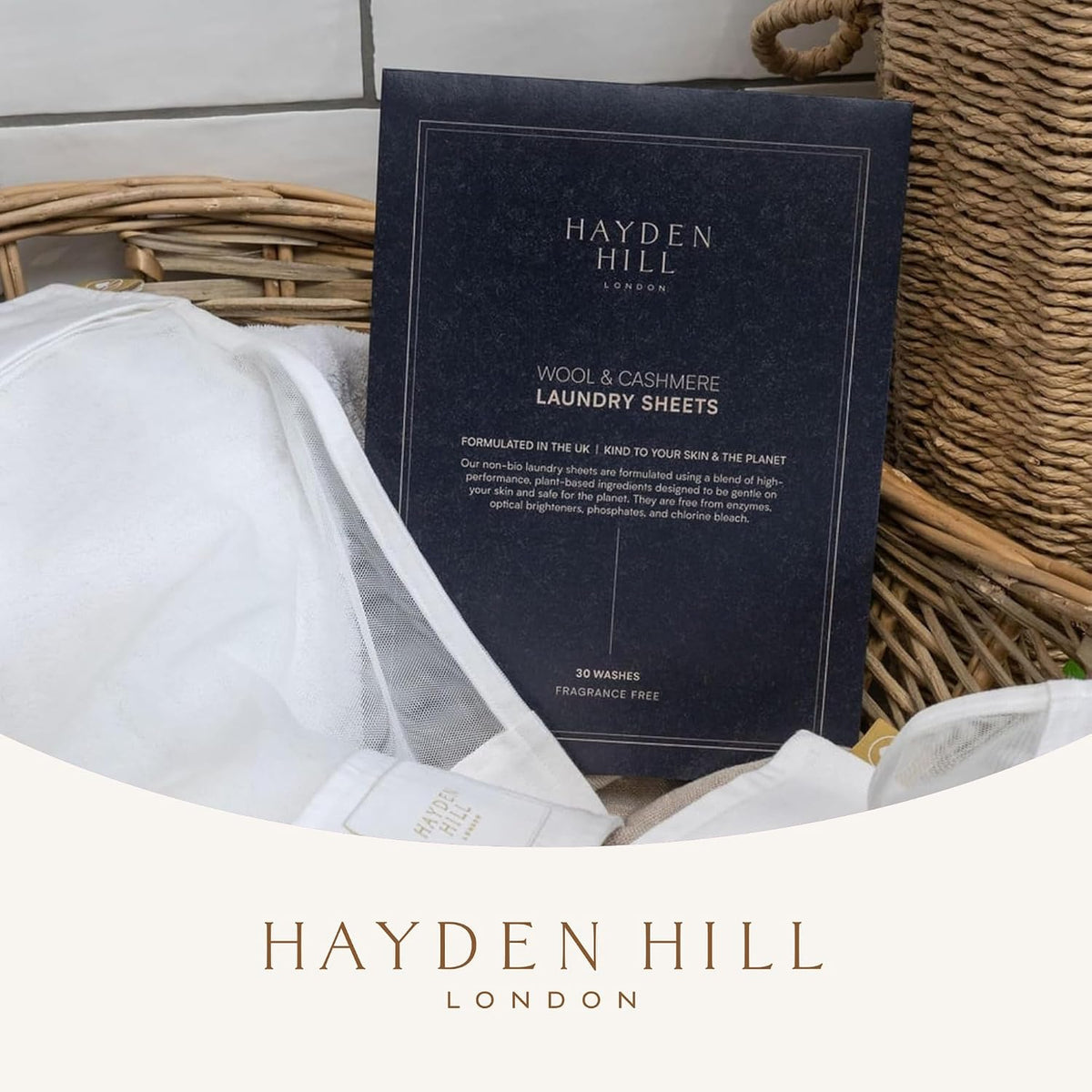 Hayden Hill Laundry Detergent Sheets For Cashmere and Wool, 30 Washes