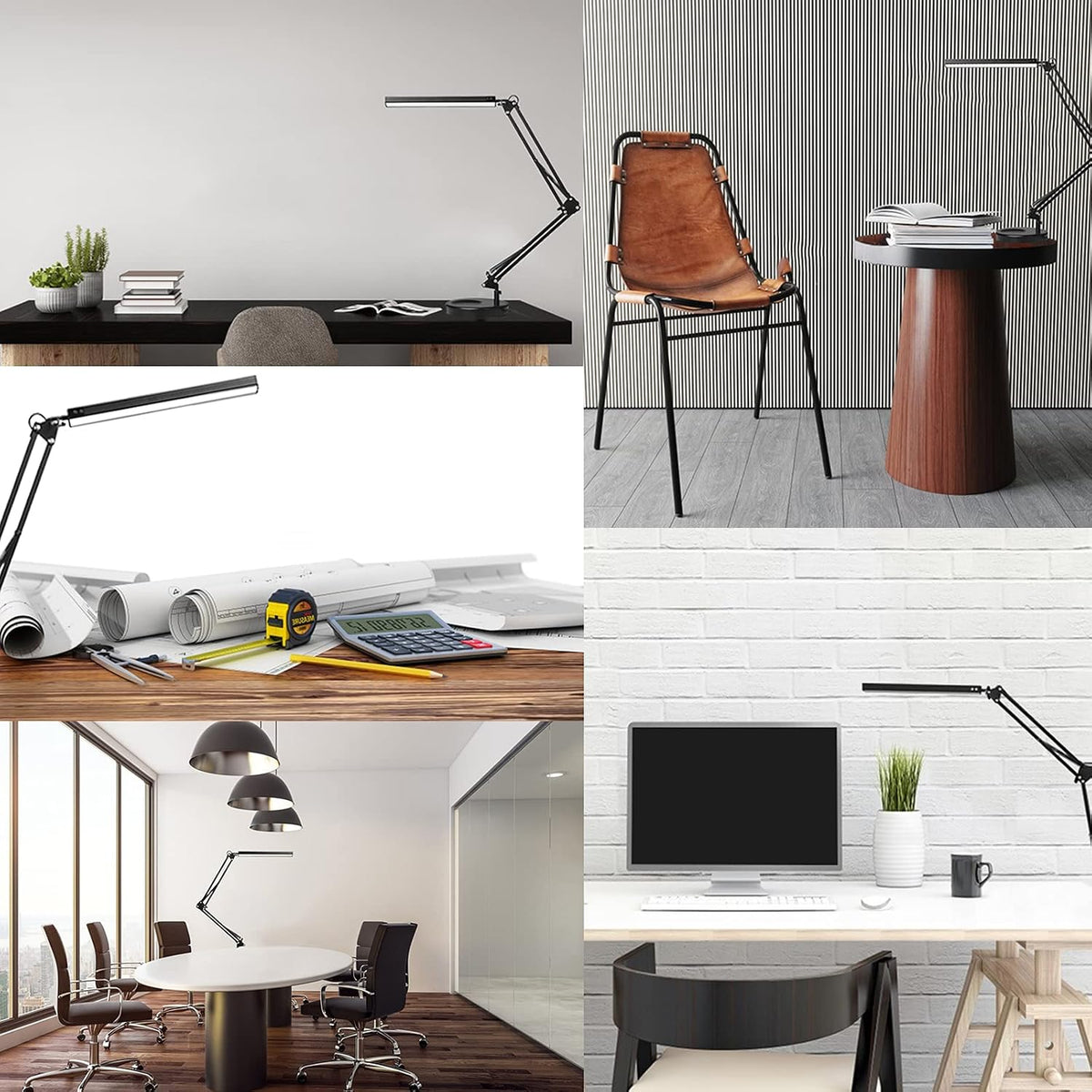 SKYLEO LED Desk Lamp with Clip and Base - Eye Protection Desk Lamps Black