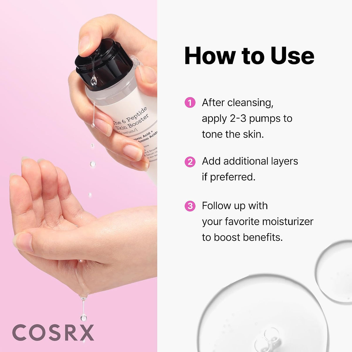 COSRX 6 Peptide Collagen Booster Serum 150ml, Face Toner with Niacinamide