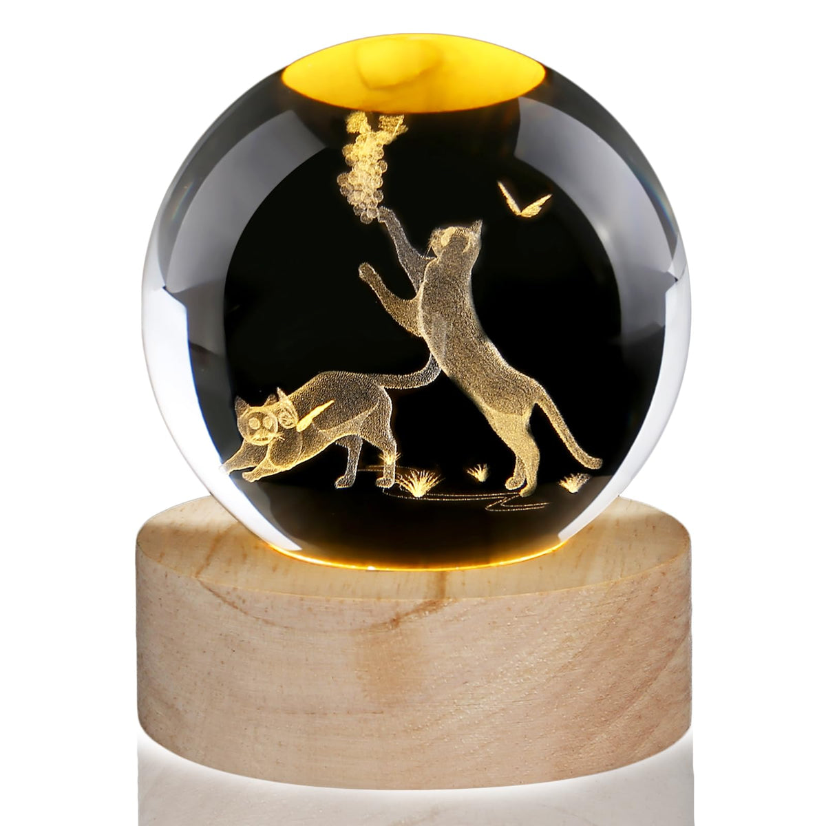 Glass Christmas Reindeer 3D Crystal Ball Christmas Ornaments
