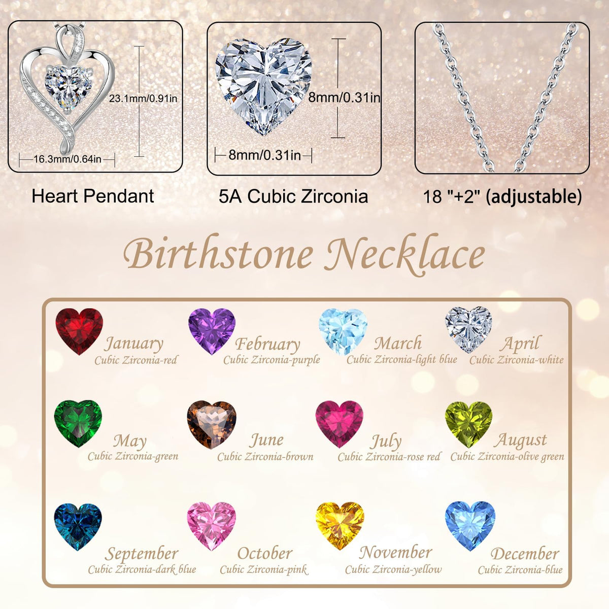 LAVUMO Heart Necklace for Women 925 Sterling Silver Love Pendant Jewellery
