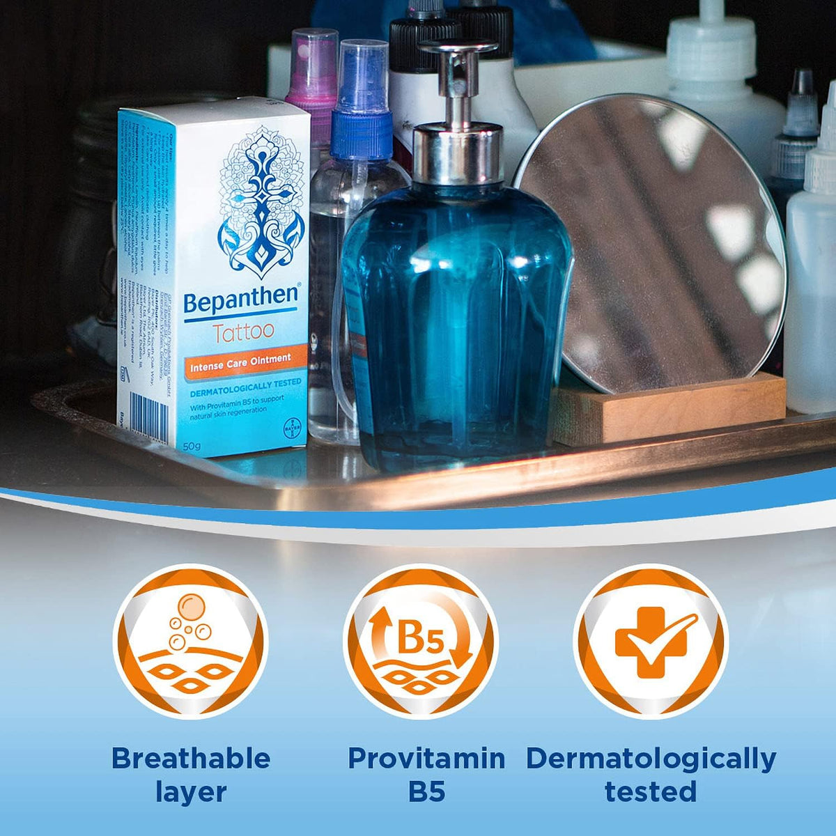 Bepanthen Tattoo Intense Care Ointment, Formulated with Provitamin B5, 50g