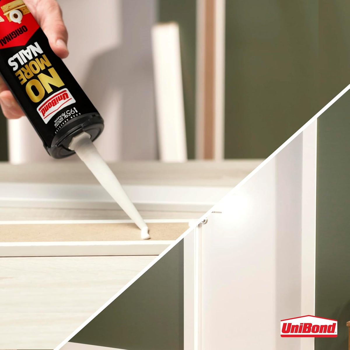 UniBond No More Nails Original, Construction Adhesive, White, 1 x 280 g