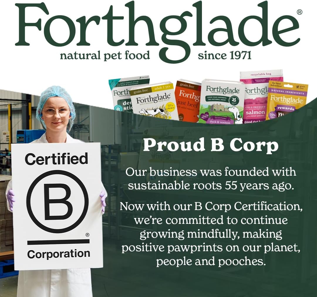 Forthglade Complementary Wet Dog Food (12 x 395g Trays) - Grain Free & Hypoallergenic Dog Food, Just Chicken, Chicken with Liver & Turkey, 90% Protein Stomach Sensitive with Natural Ingredients
