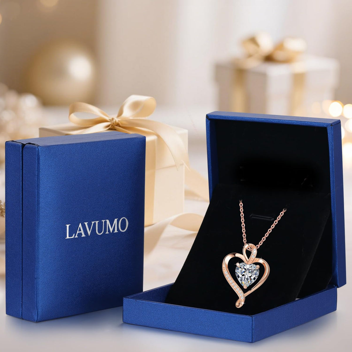 LAVUMO Heart Necklace for Women 925 Sterling Silver Love Pendant Jewellery
