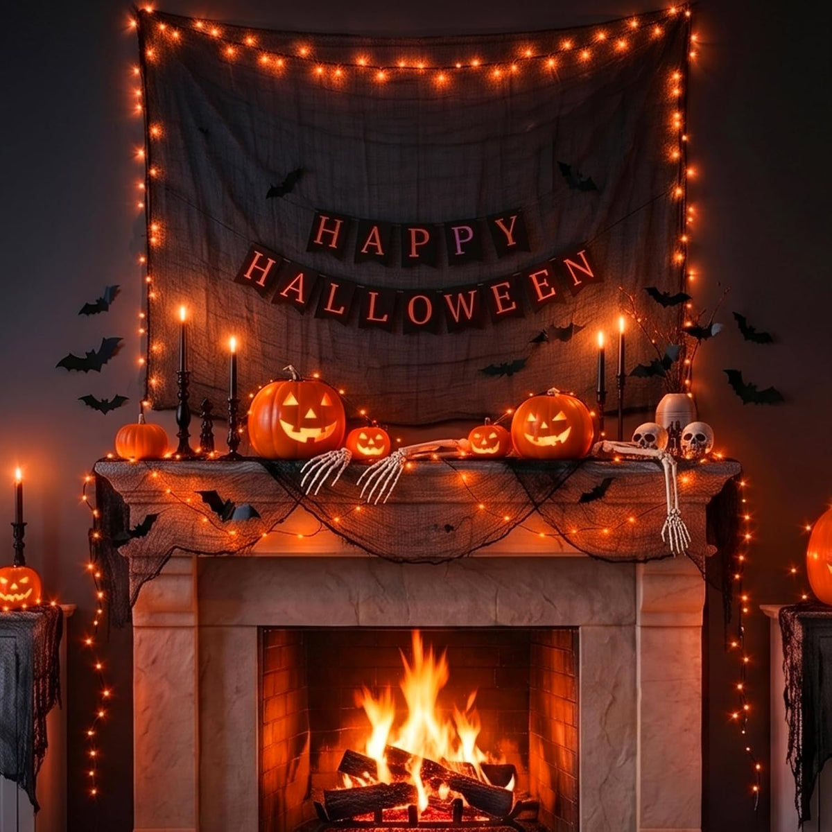 litogo Halloween Orange Fairy Lights Battery Operated with Timer, 3M 30 LED