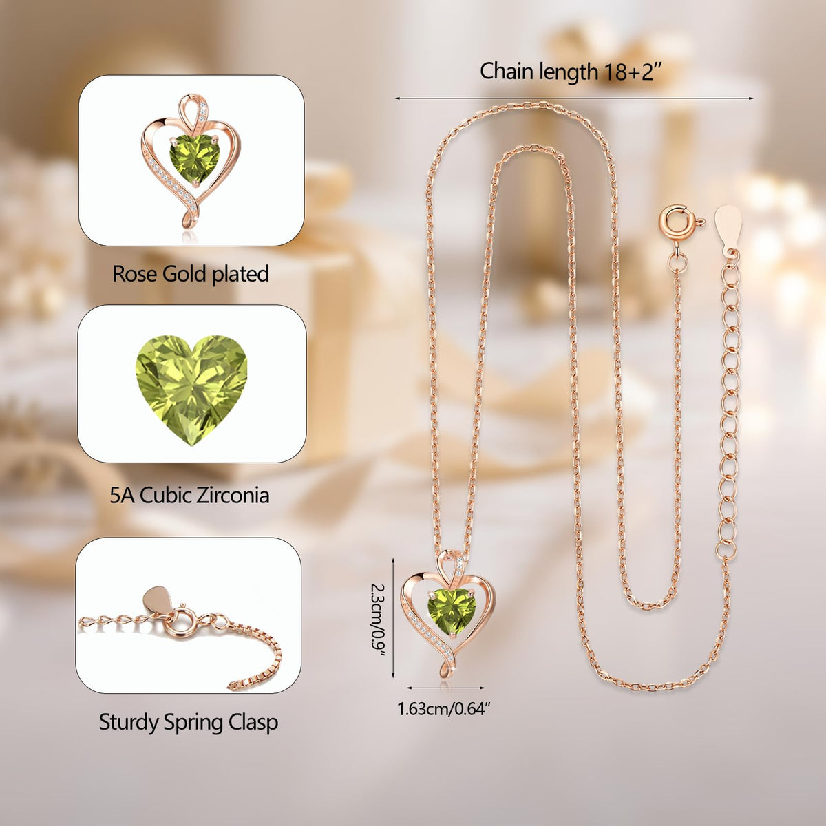 LAVUMO Heart Necklace for Women 925 Sterling Silver Love Pendant Jewellery