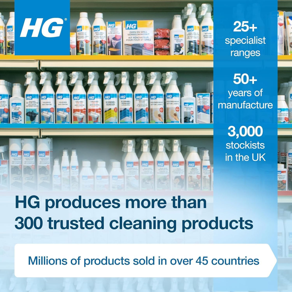 HG Limescale Remover Foam Spray Super Powerful, Bathroom & Kitchen Cleaner – 500ml (Pack of 6)