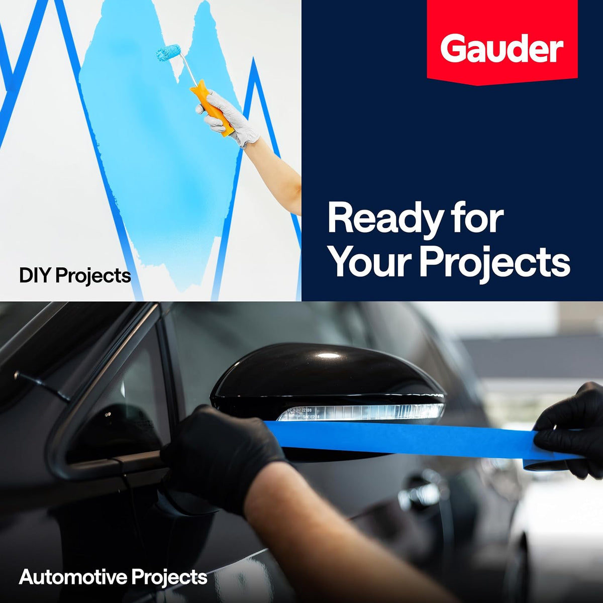 GAUDER Masking Tape for Painting, Blue Painters Tape (1 pc, 24 mm x 50 m)