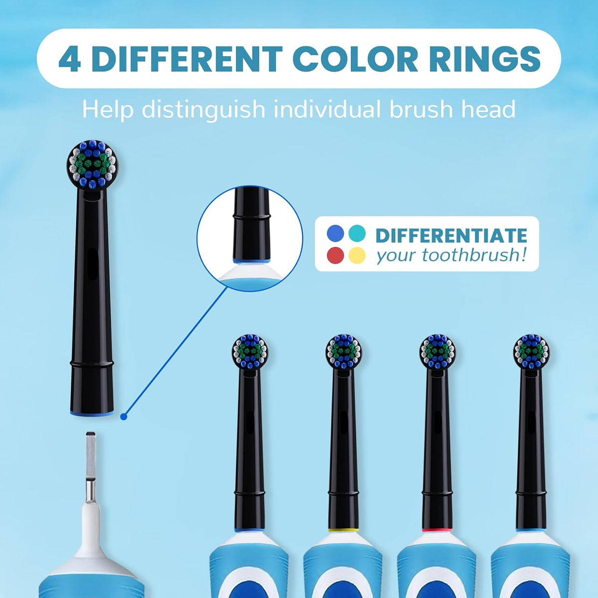 20 Pack Toothbrush Replacement Heads Black Compatible with Oral B Professional Soft Clean Electric Toothbrush Head Heads Refill Pro 500/1000/1500/3000/3757/5000/7000/7500/8000