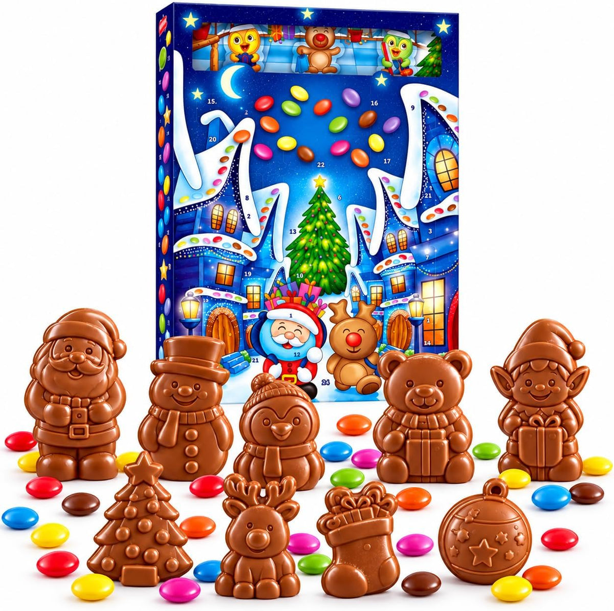 Chocolate Advent Calendar 2026 – Christmas Chocolate Advent Calendar with Assorted Milk Chocolate Figures – 24 Day Christmas Countdown Calendar – ChristmasSweets, Secret Santa Gift & Stocking Filler
