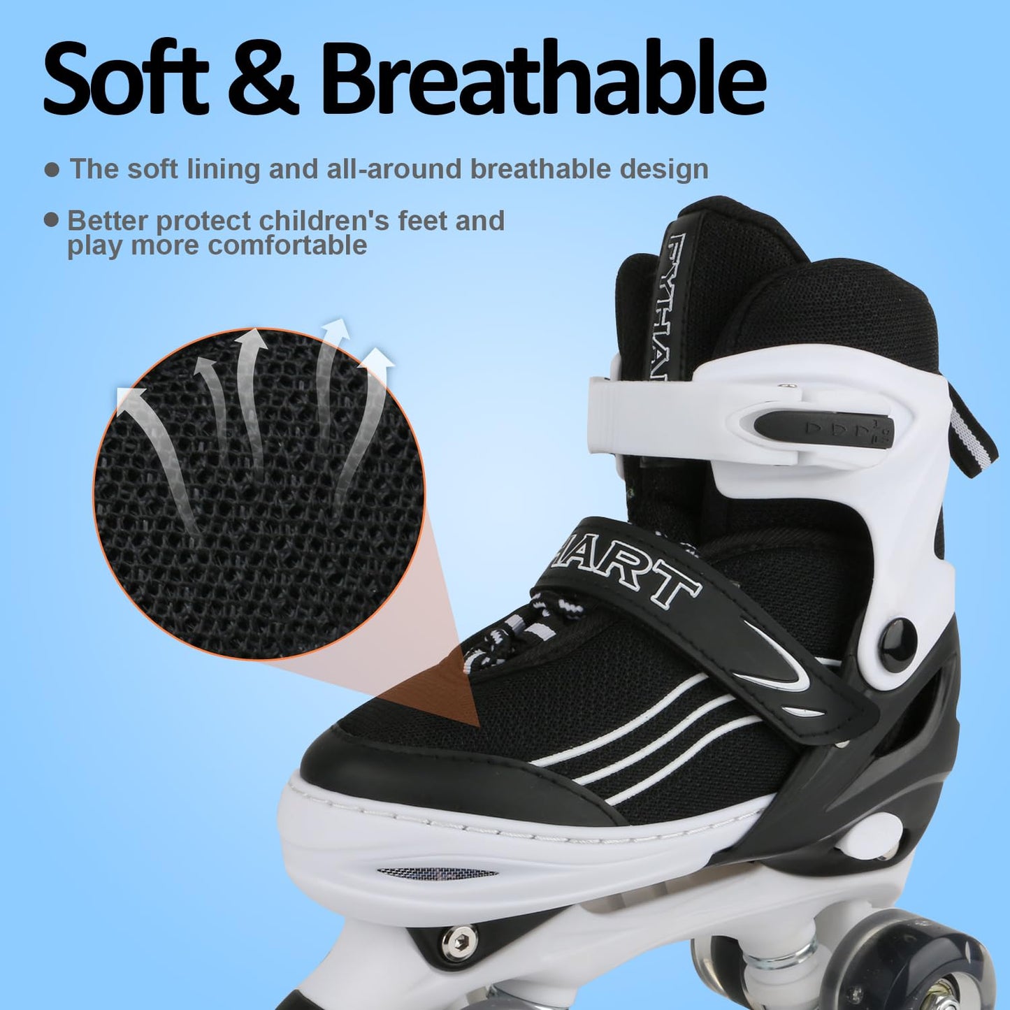 Kids Roller Skates for Girls Boys Adjustable Roller Skates with Light Up Wheels, Fun Illuminating for Girls Boys, Suitable for Both Indoor and Outdoor Use