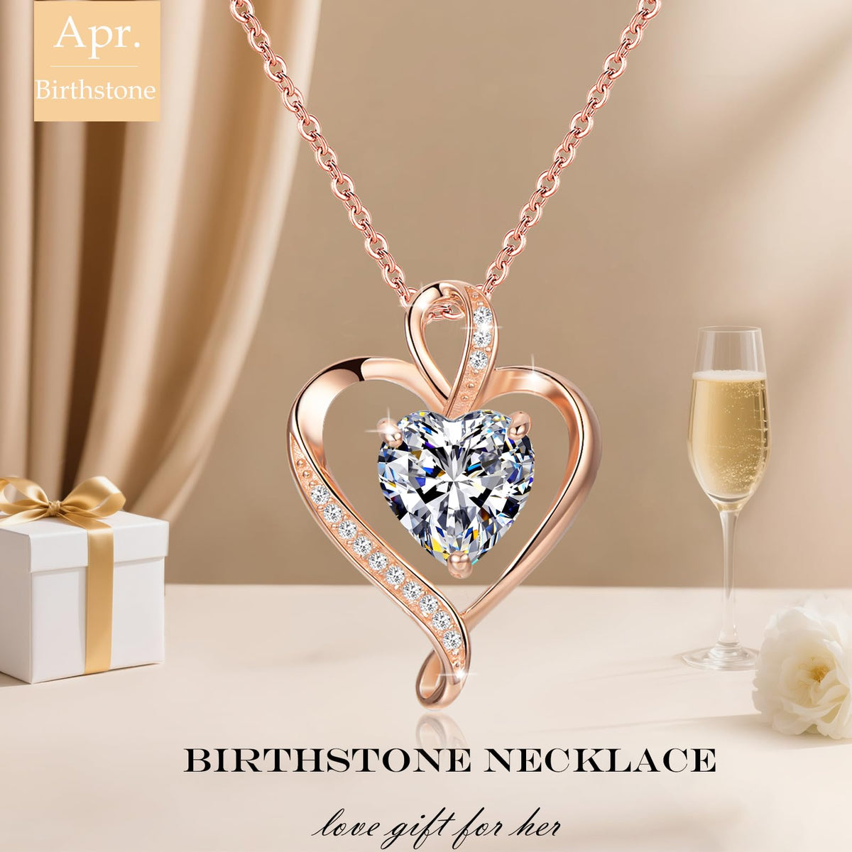 LAVUMO Heart Necklace for Women 925 Sterling Silver Love Pendant Jewellery