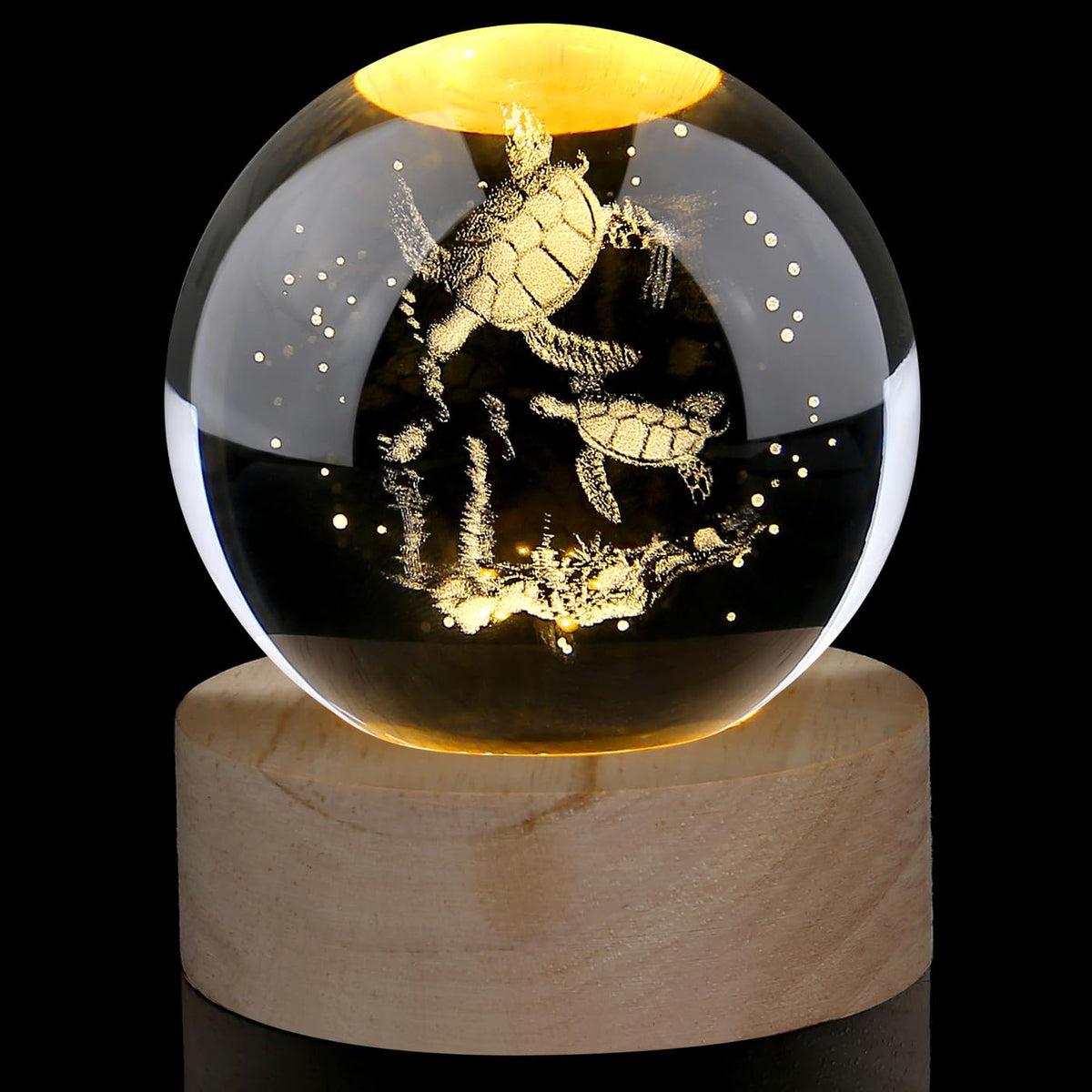 Glass Christmas Reindeer 3D Crystal Ball Christmas Ornaments