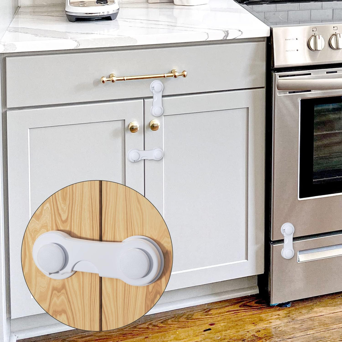 Cupboard Locks for Children 12 Pack - White