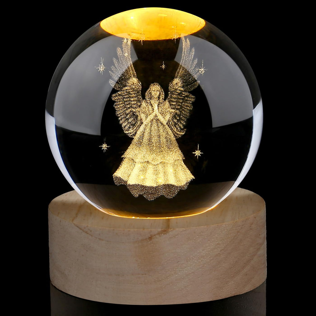Glass Christmas Reindeer 3D Crystal Ball Christmas Ornaments
