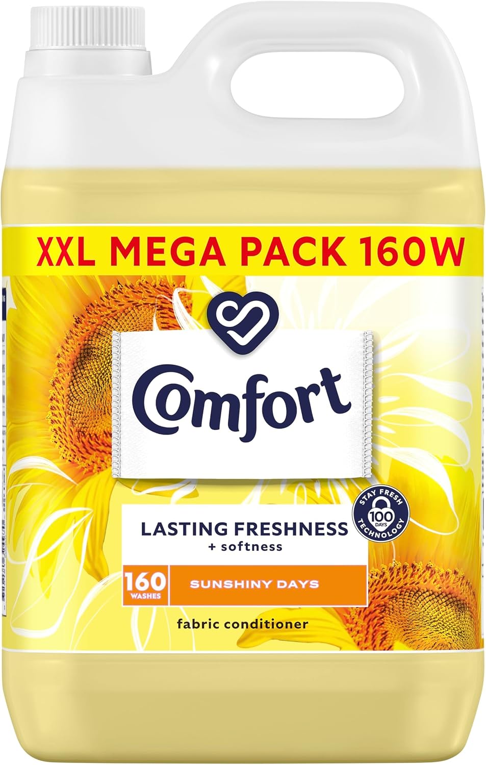 Comfort Sunshiny Days Fabric Conditioner with Stay Fresh technology for 100 days of freshness + fragrance* 4.8 L (160 washes) (Pack of 3)