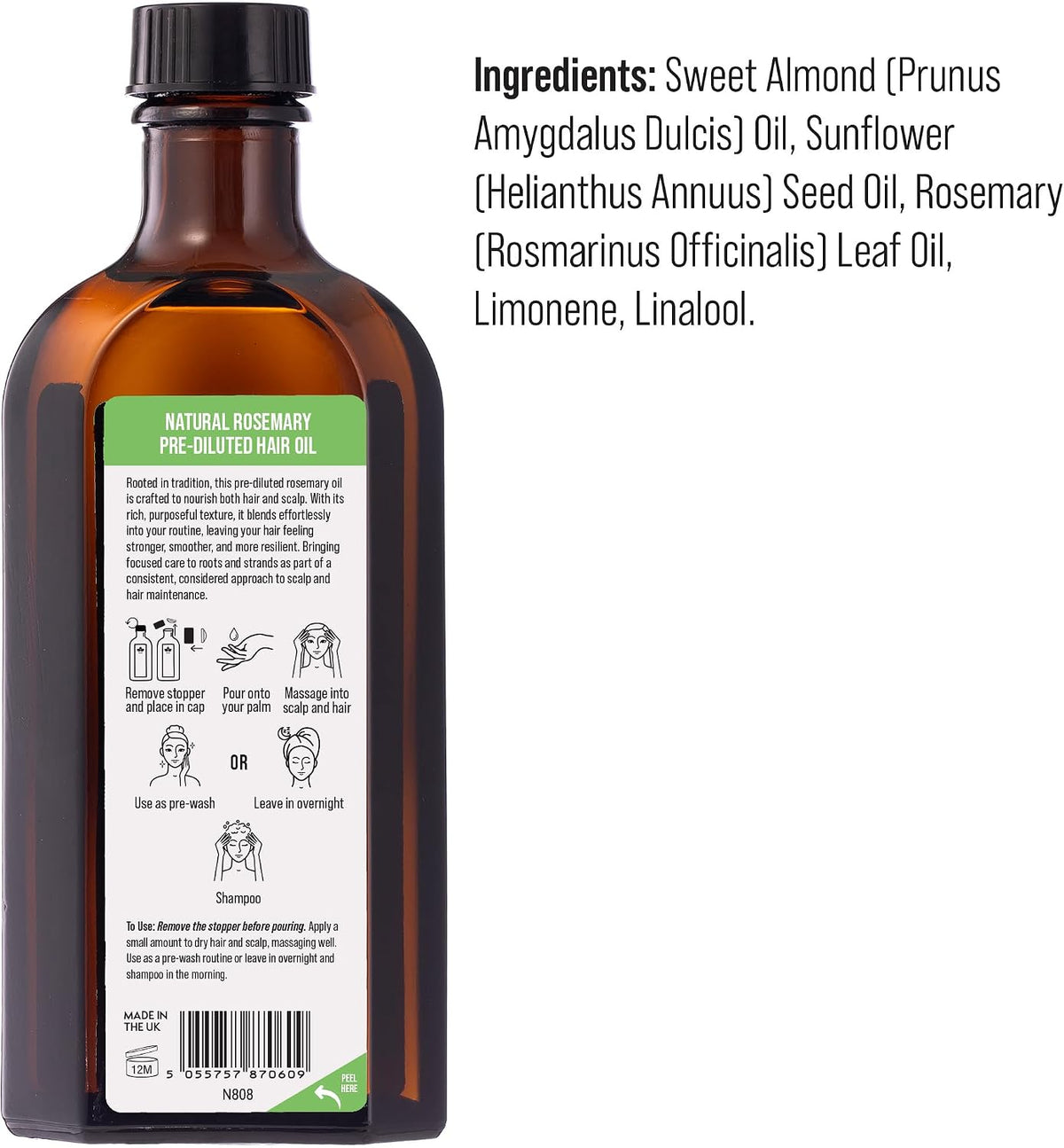 Nature Spell Rosemary Oil for Hair Growth, Pre-Diluted Scalp Oil, 150 ml