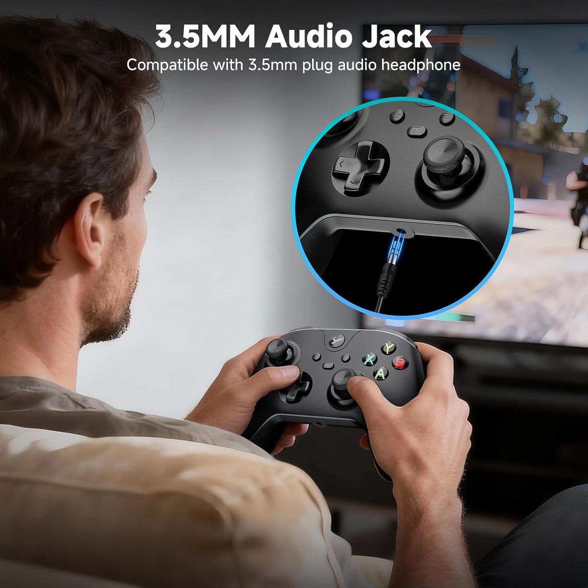 YCCTEAM Wired Controller for Xbox One, Wired Xbox one USB Gamepad Controller Compatible with Xbox One/S/X/PC Windows 10/11 with 3.5mm Headset Audio Jack (black)